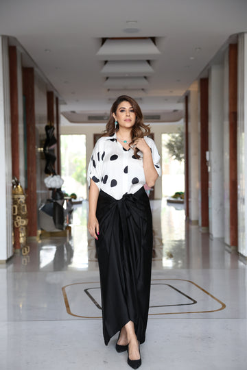 Monochrome Mirage BW Top & Skirt Set