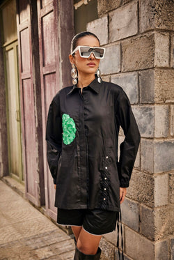 Wild Flower Black Shirt / Co-ord Set