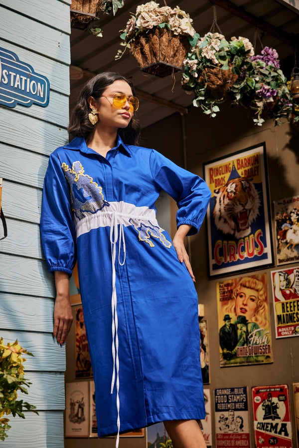 Wild Blue Shirt Dress