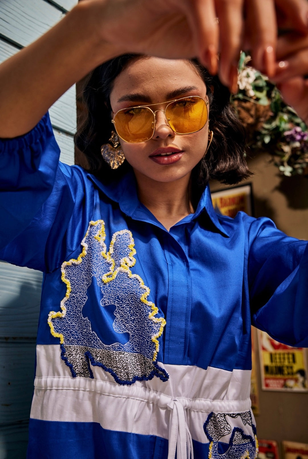 Wild Blue Shirt Dress