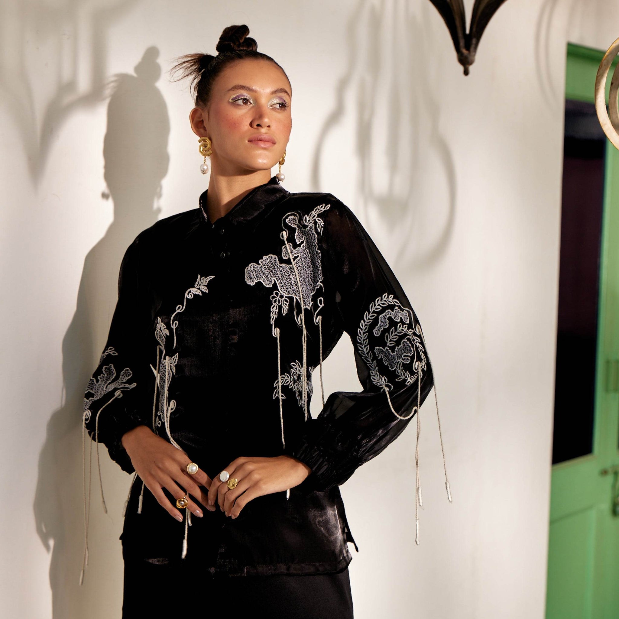 Fringe Finesse in Black - Puja Agarwal