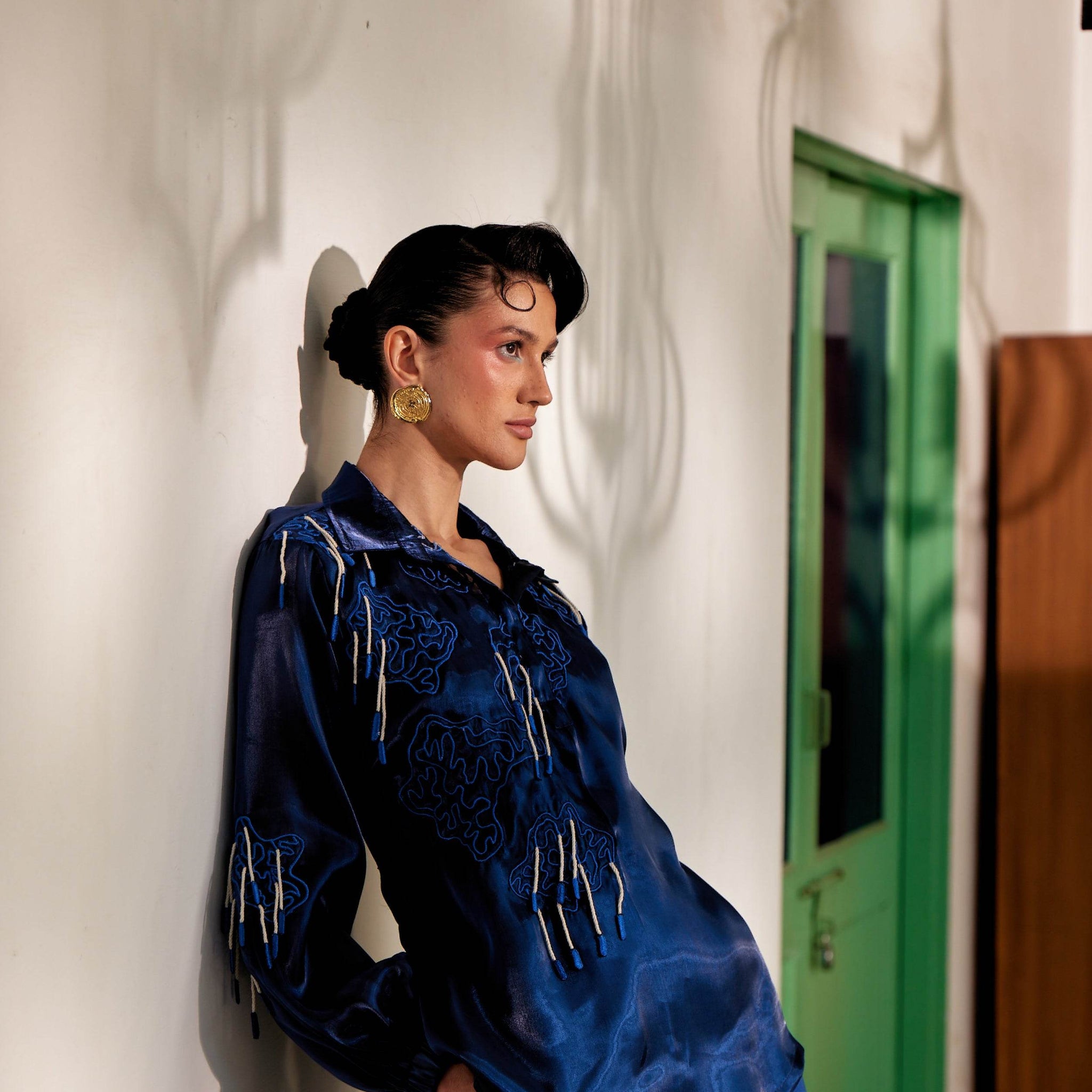 Fringe Finesse in Blue - Puja Agarwal