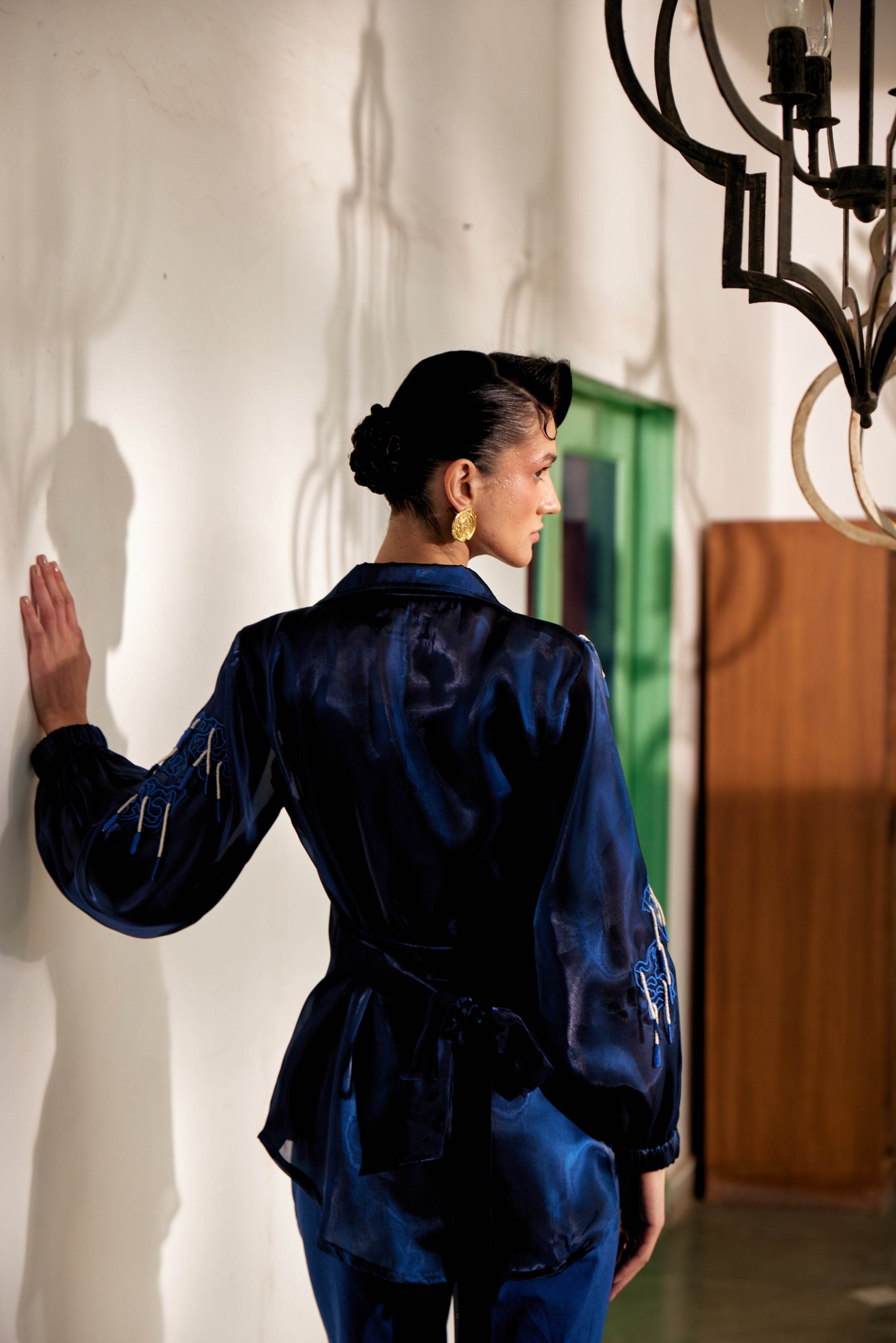 Fringe Finesse in Blue - Puja Agarwal