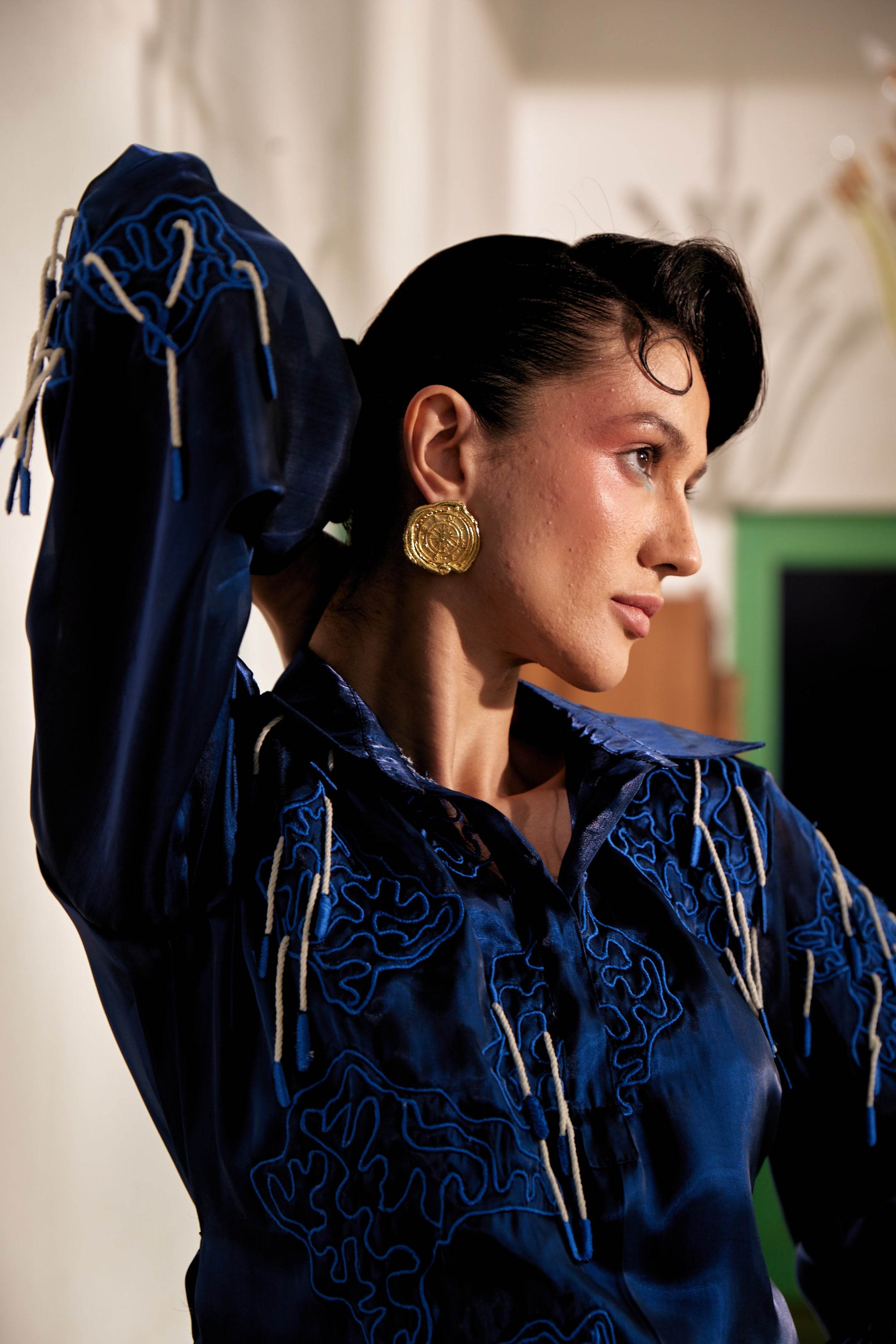 Fringe Finesse in Blue - Puja Agarwal