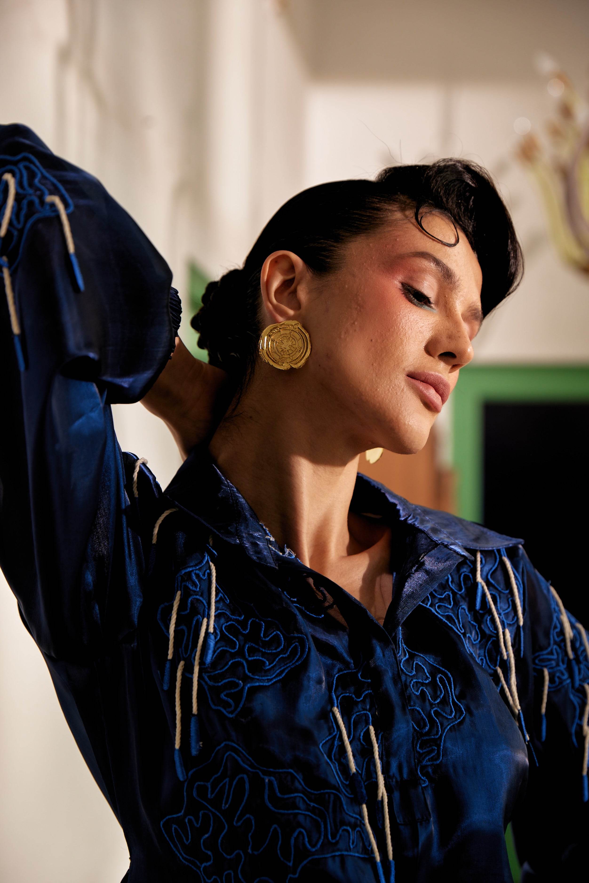Fringe Finesse in Blue - Puja Agarwal