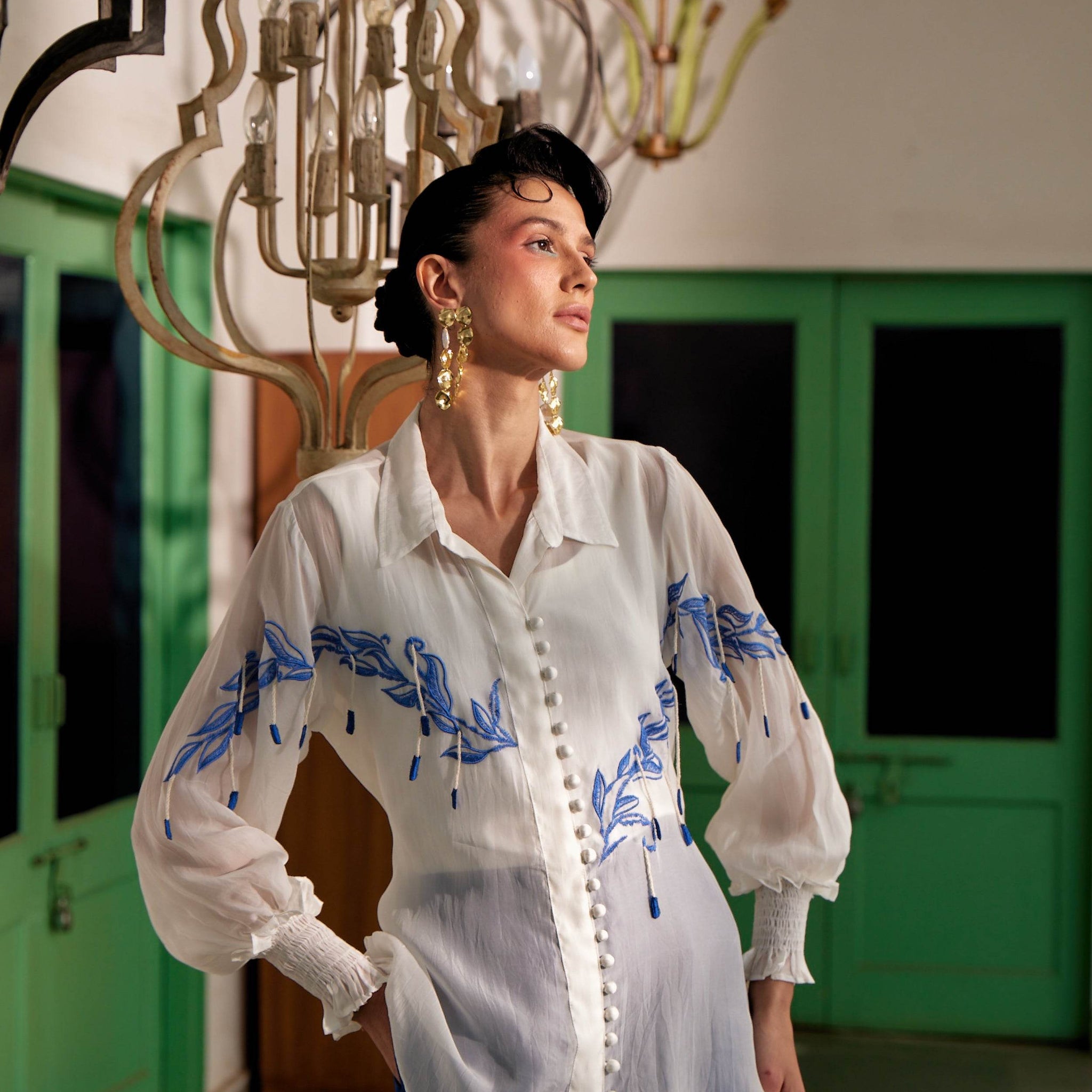 Fringe Finesse in White - Puja Agarwal