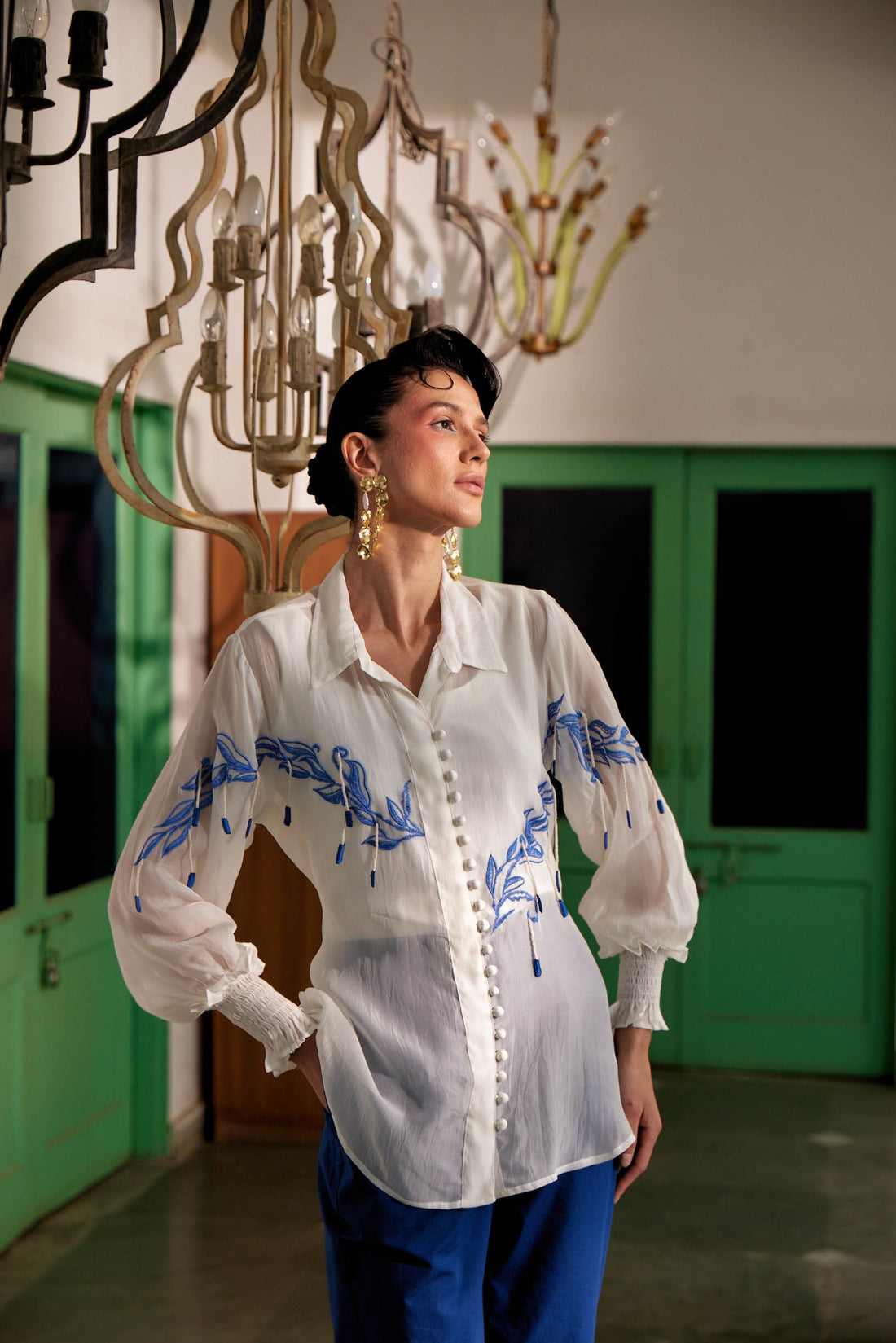 Fringe Finesse in White - Puja Agarwal