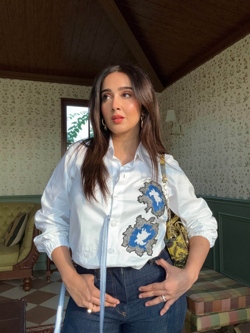 White Dawn Side Knot Shirt - Puja Agarwal