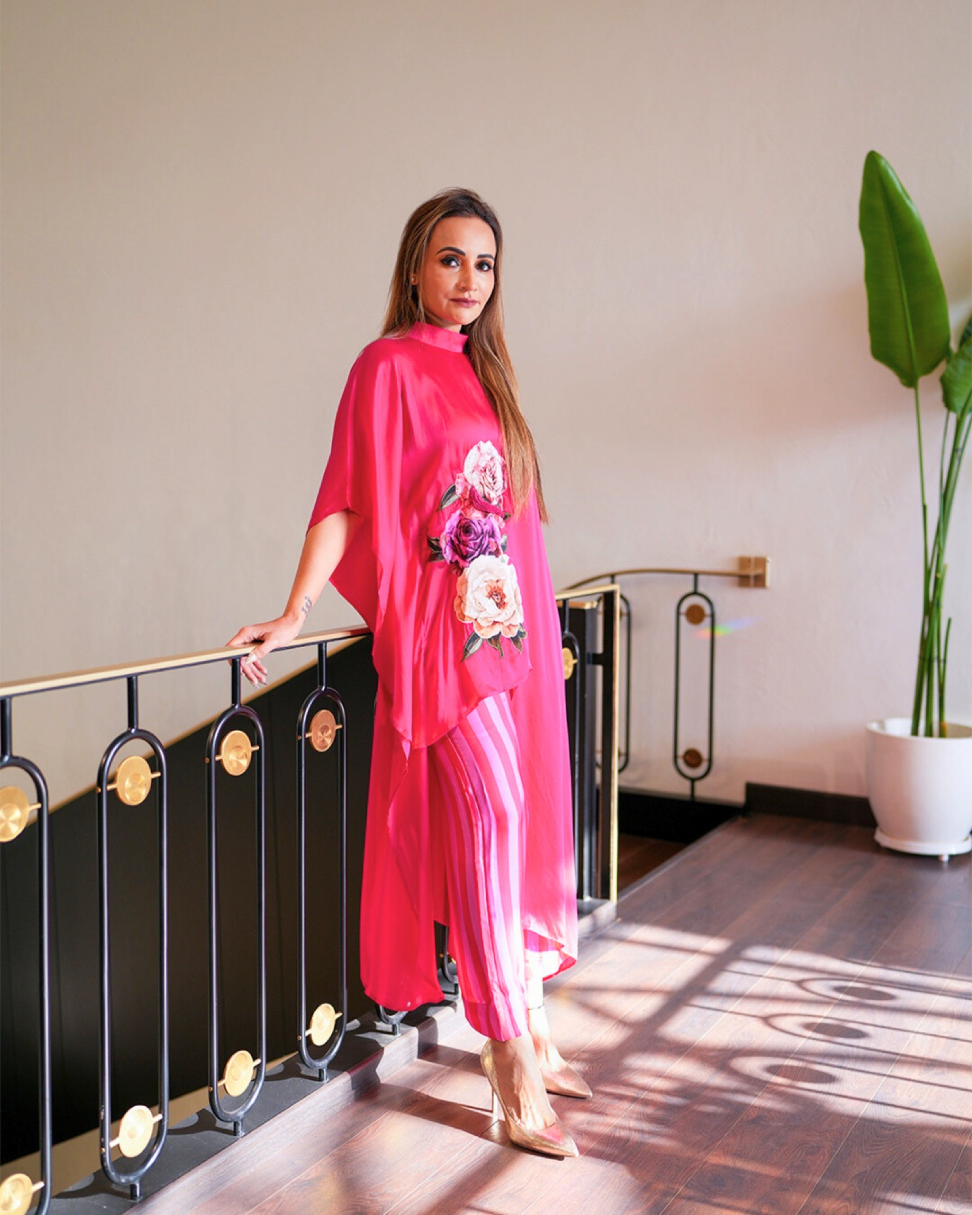Fuchsia Bloom Kaftan Set