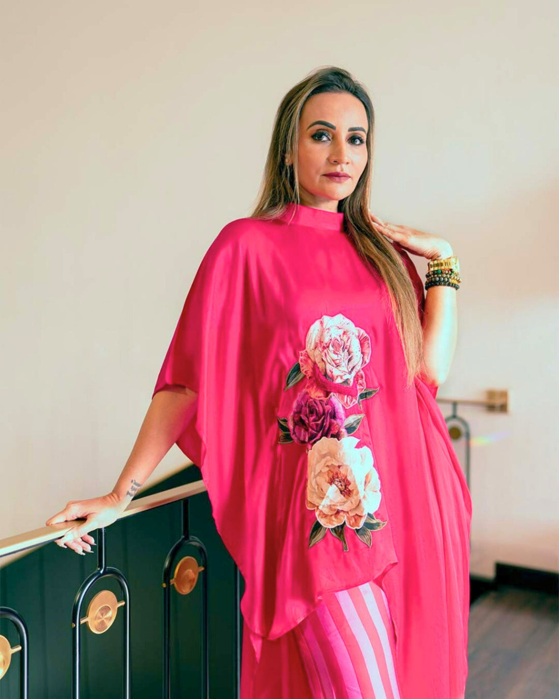 Fuchsia Bloom Kaftan Set