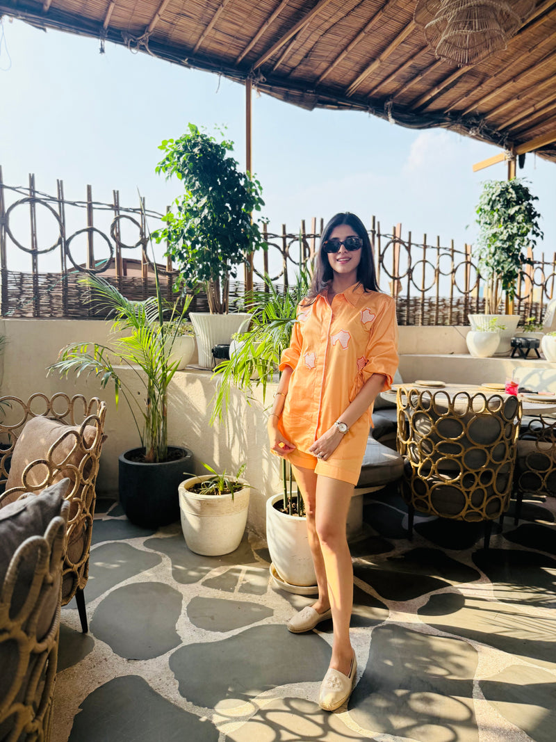 Amber Bloom Orange Shirt / Co-ord Set - Puja Agarwal