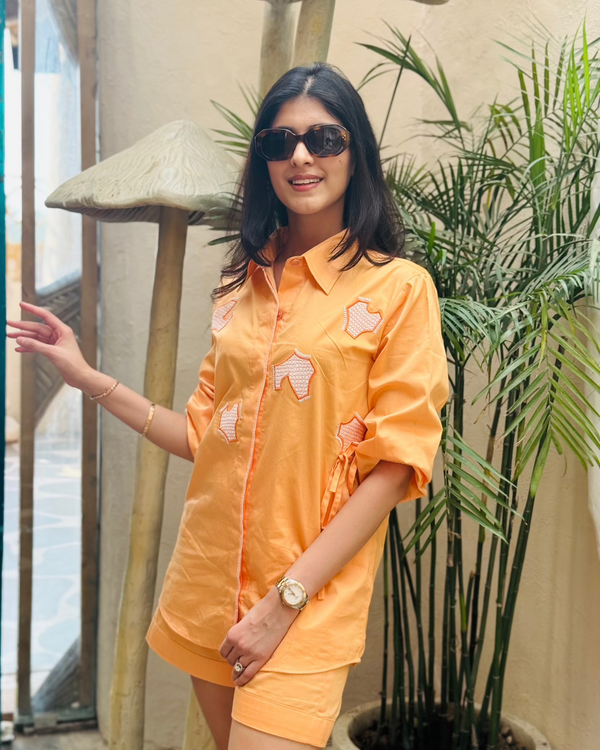 Amber Bloom Orange Shirt / Co-ord Set - Puja Agarwal
