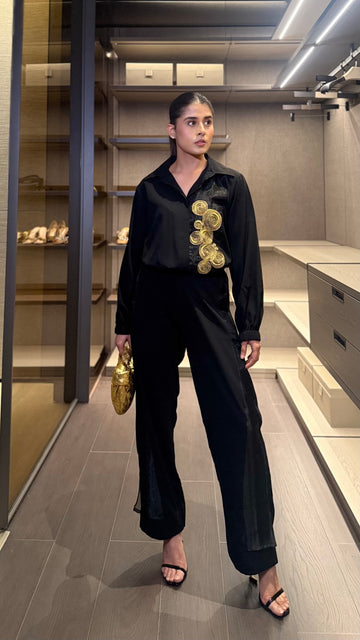 Black gold oval co-ord set