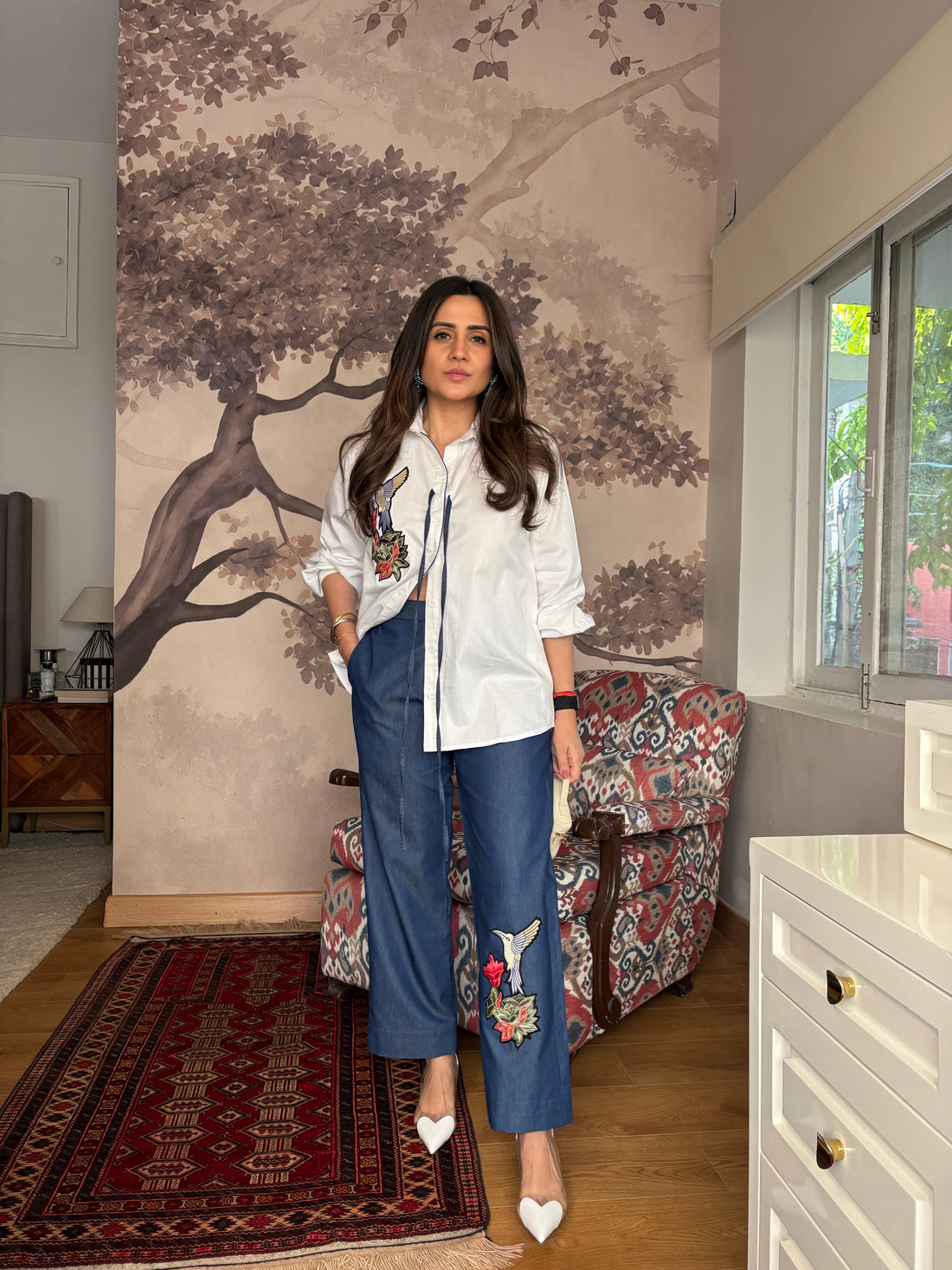 White Denim Pajaro Co-Ord Set
