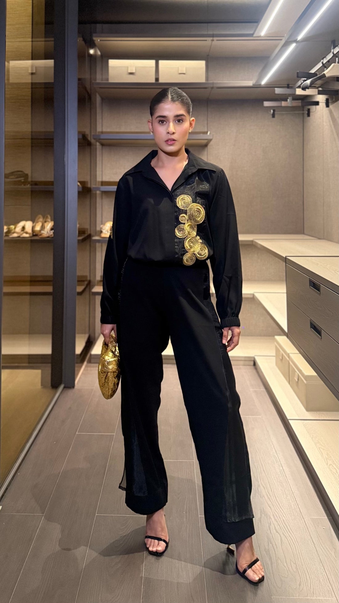 Black gold oval co-ord set