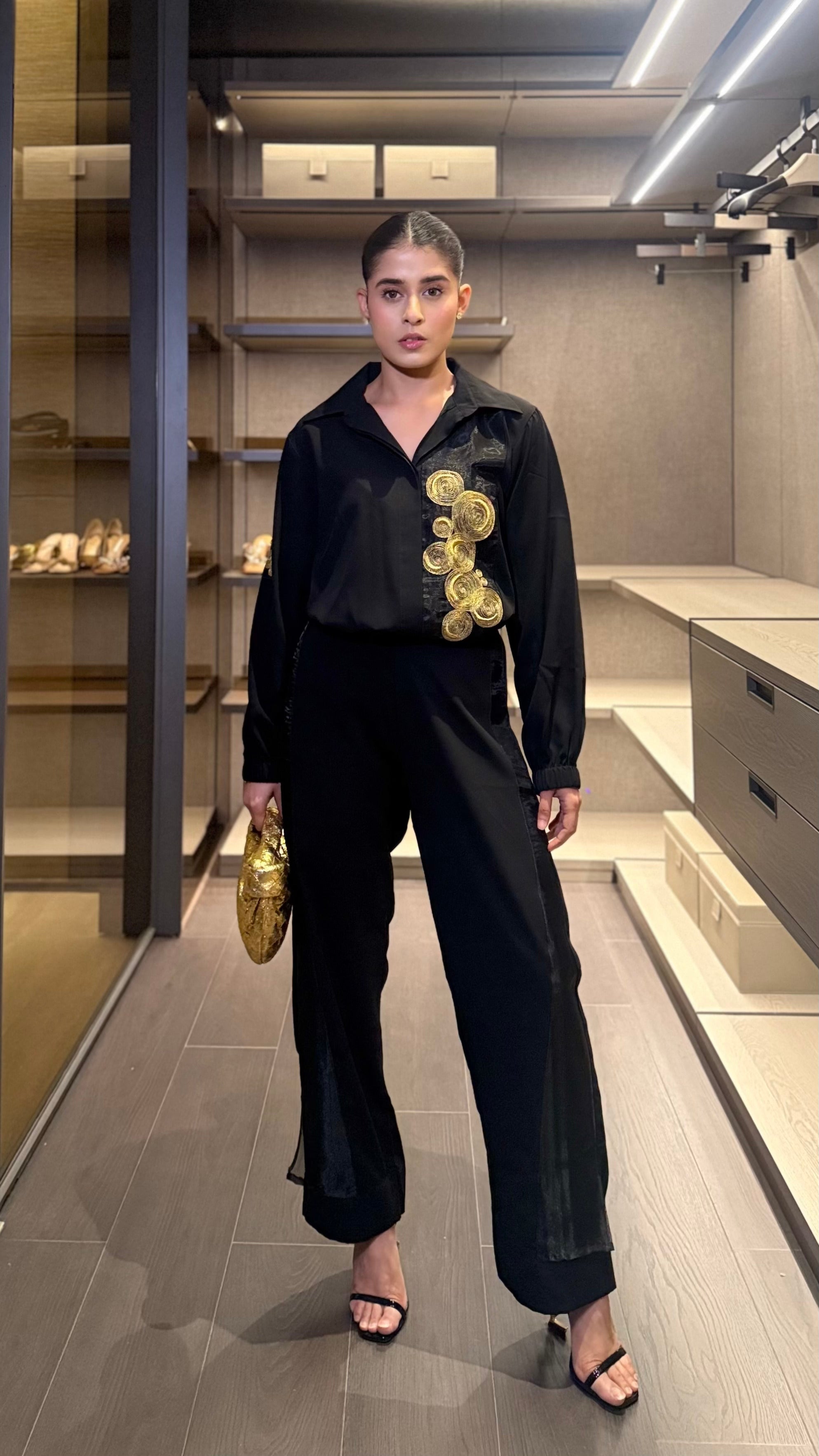Black gold oval co-ord set