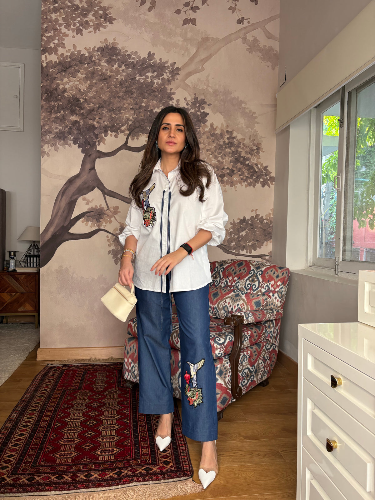 White Denim Pajaro Co-Ord Set