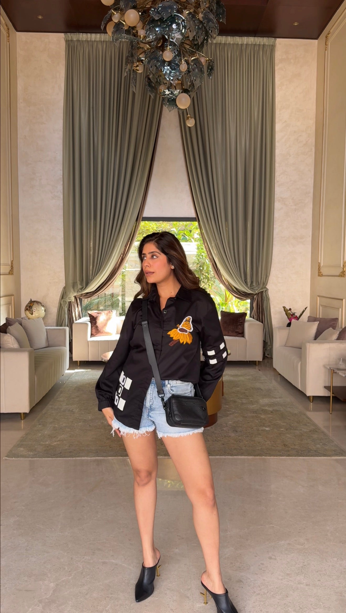 Monarch Edge Black Embroidered Shirt / Co-ord Set