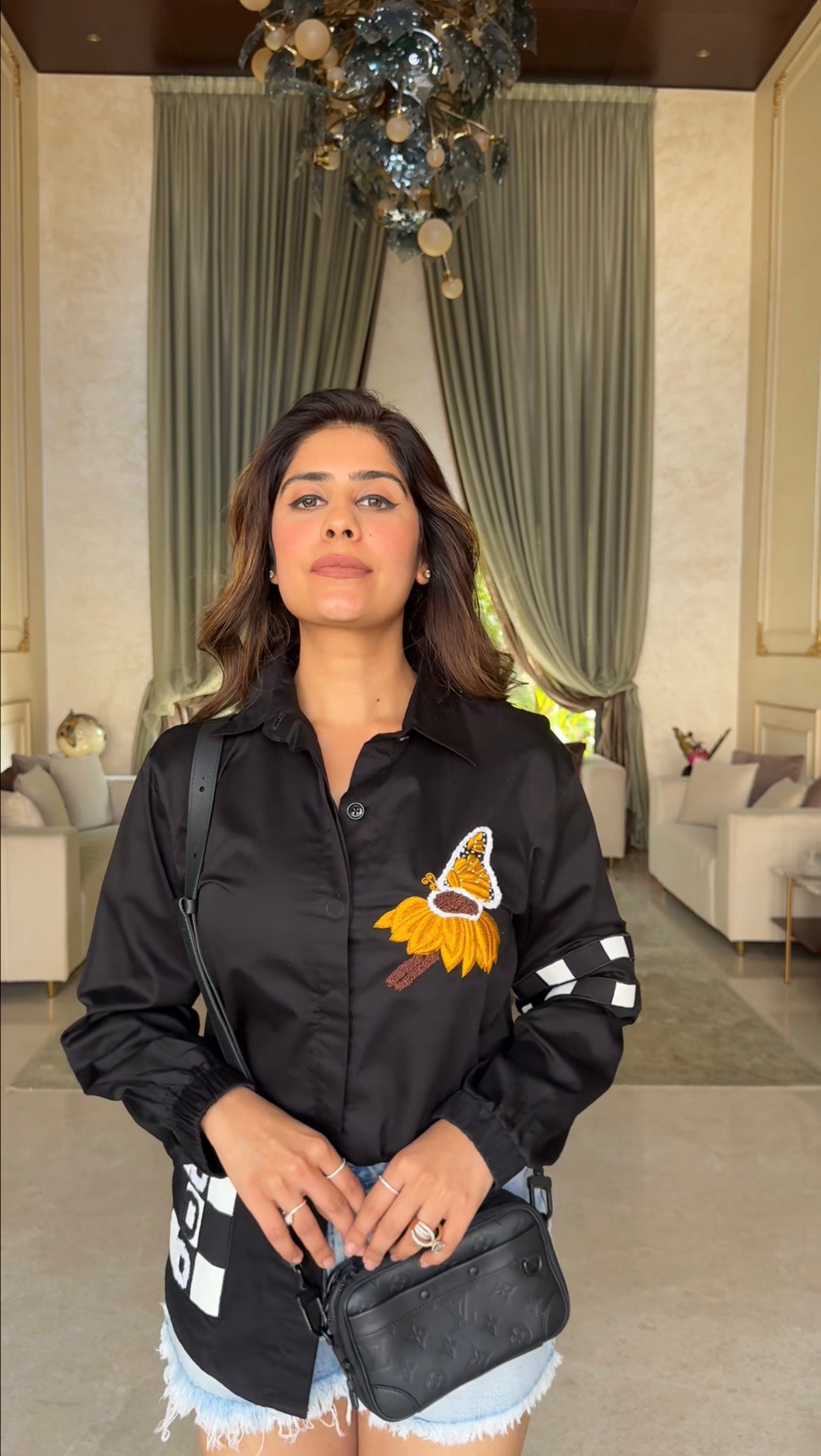 Monarch Edge Black Embroidered Shirt / Co-ord Set