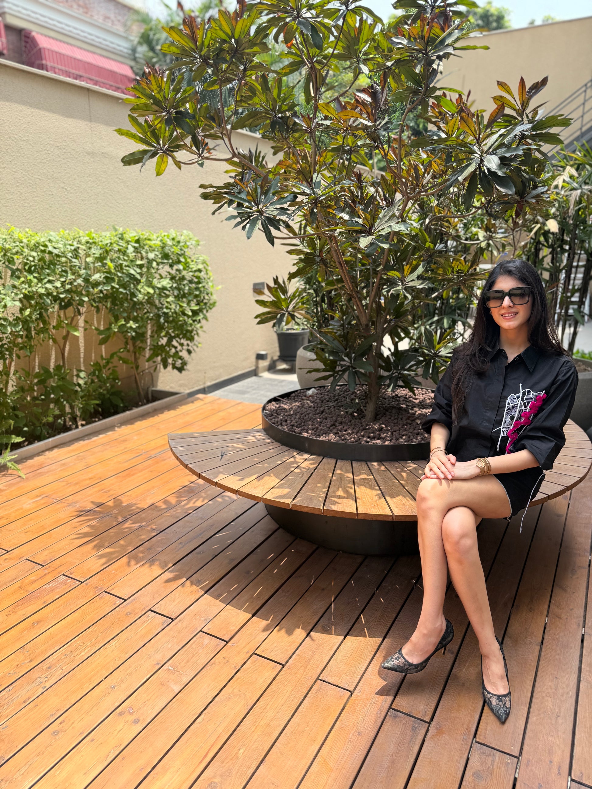 Noir Graffiti Black Shirt / Co-ord Set - Puja Agarwal