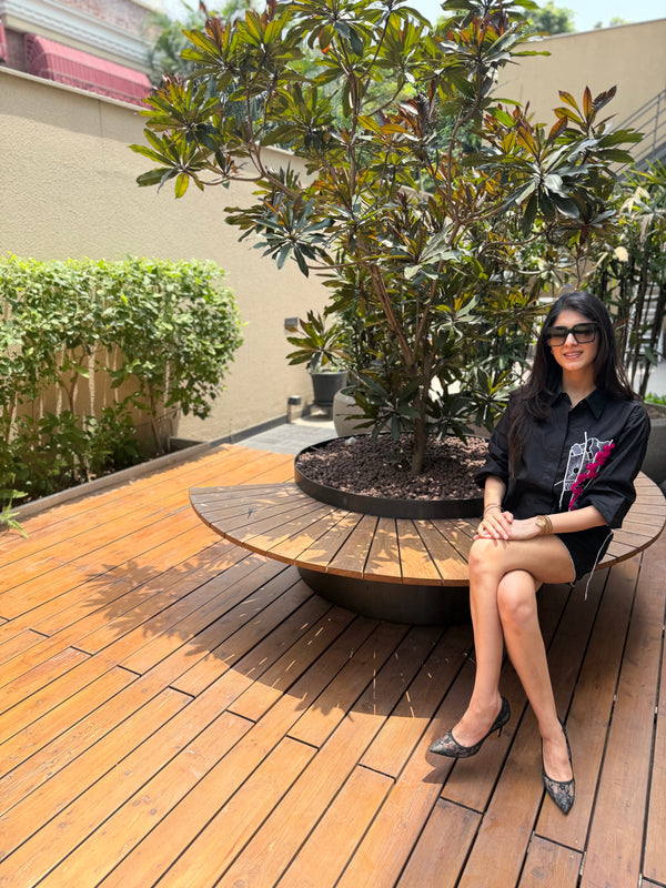 Noir Graffiti Black Shirt / Co-ord Set - Puja Agarwal