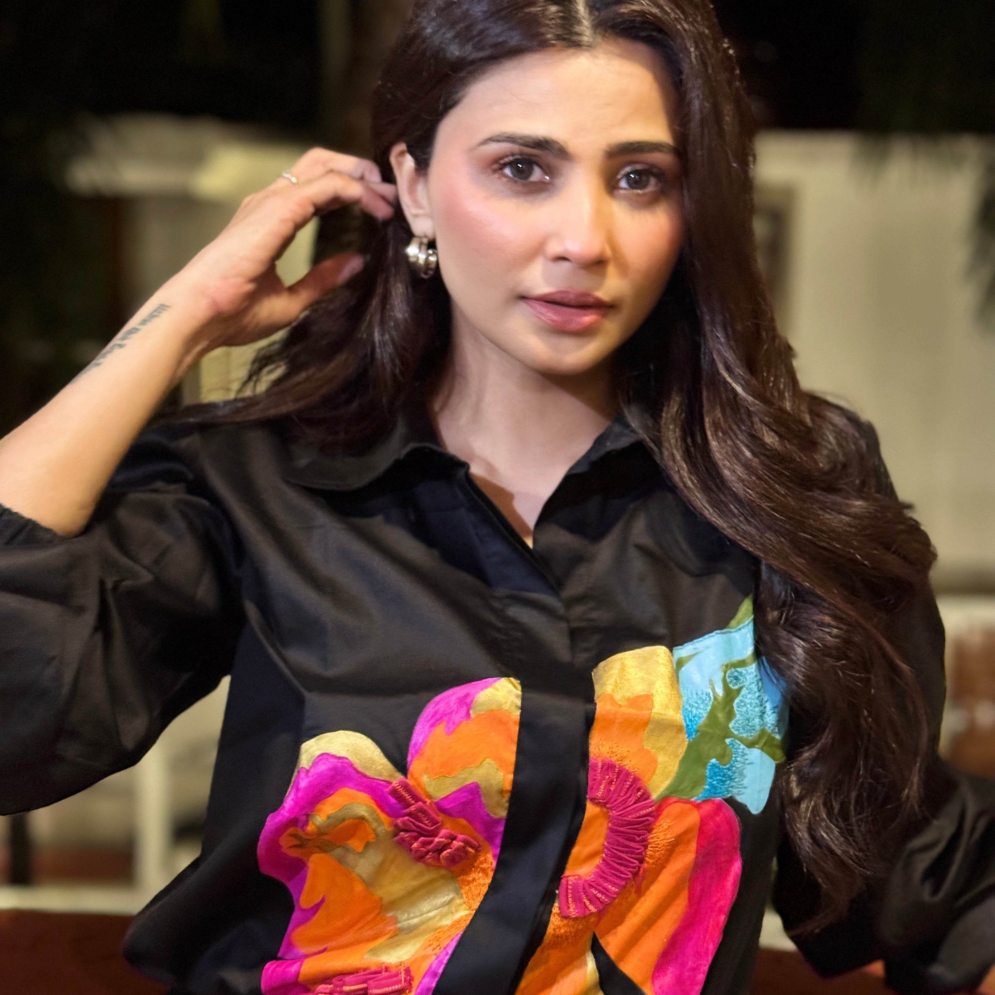Black Vineyard Shirt - Celeb Pick - Puja Agarwal