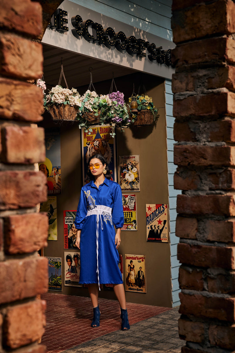 The Electric Bloom Midi Dress - Puja Agarwal