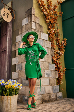 The Tangled Script Shirt Dress - Puja Agarwal