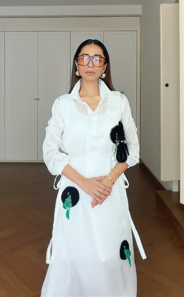 White Humming Bird Dress