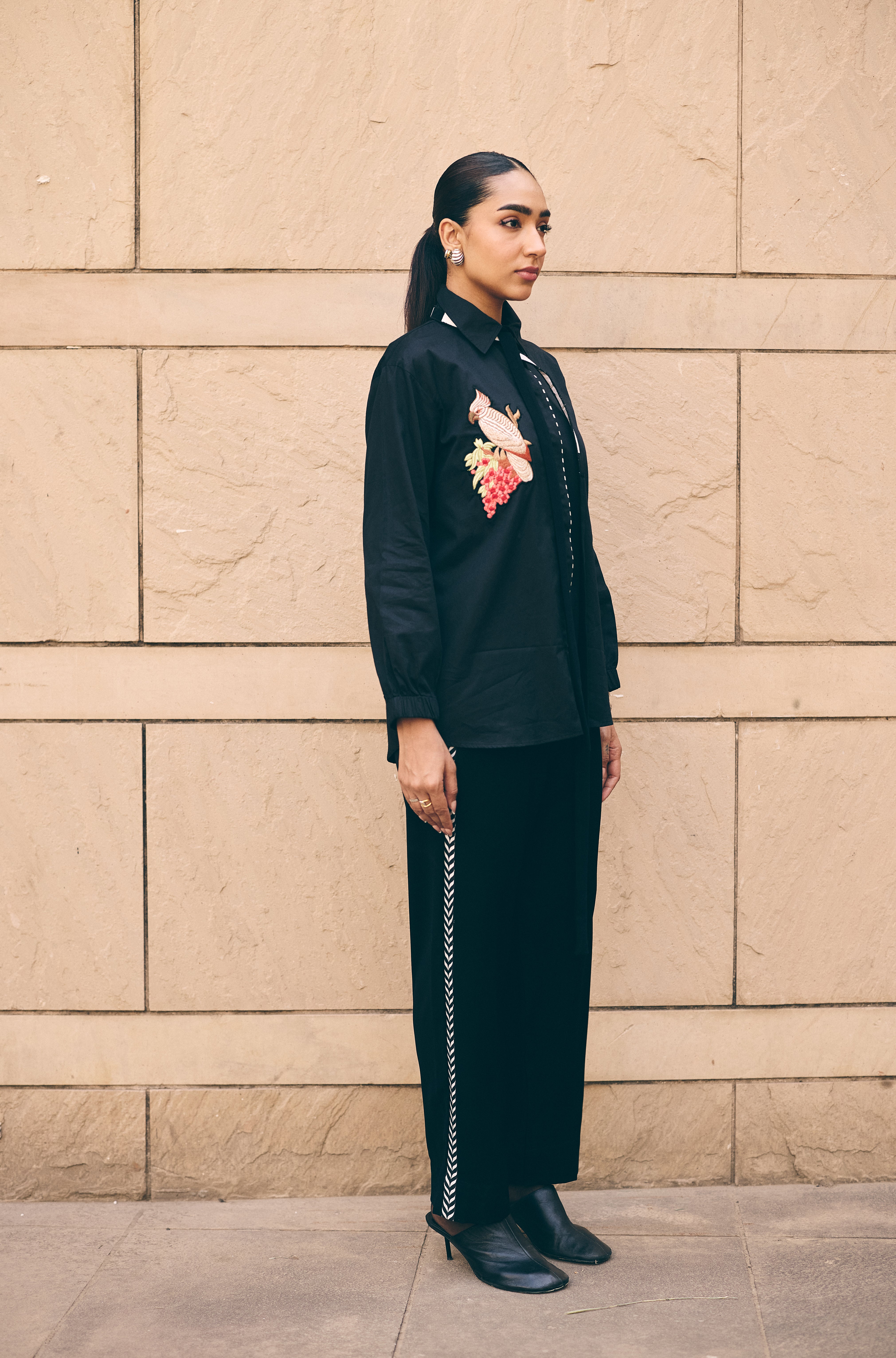 Black hawk Embroidered shirt/co-ord set