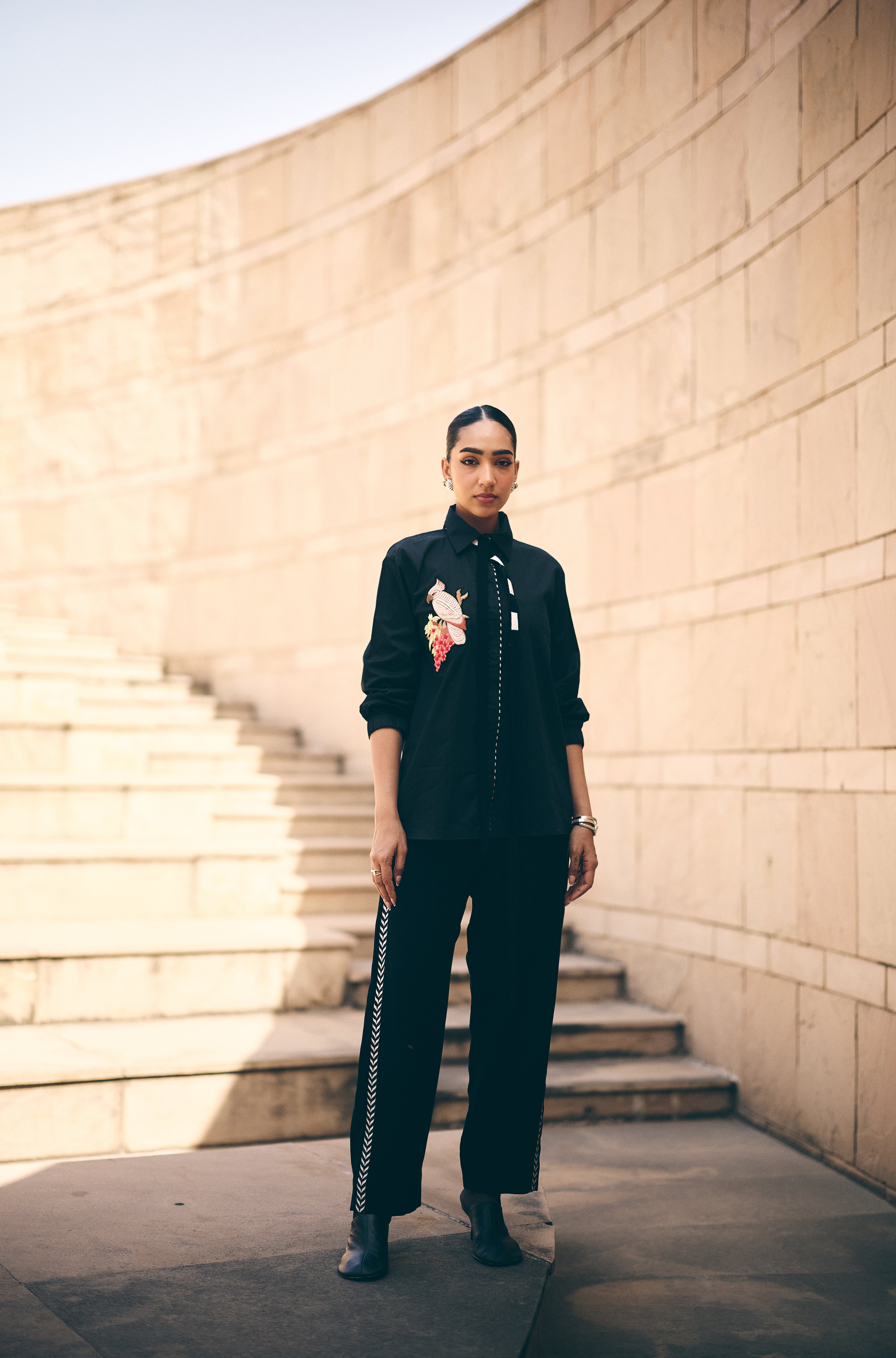 Black hawk Embroidered shirt/co-ord set