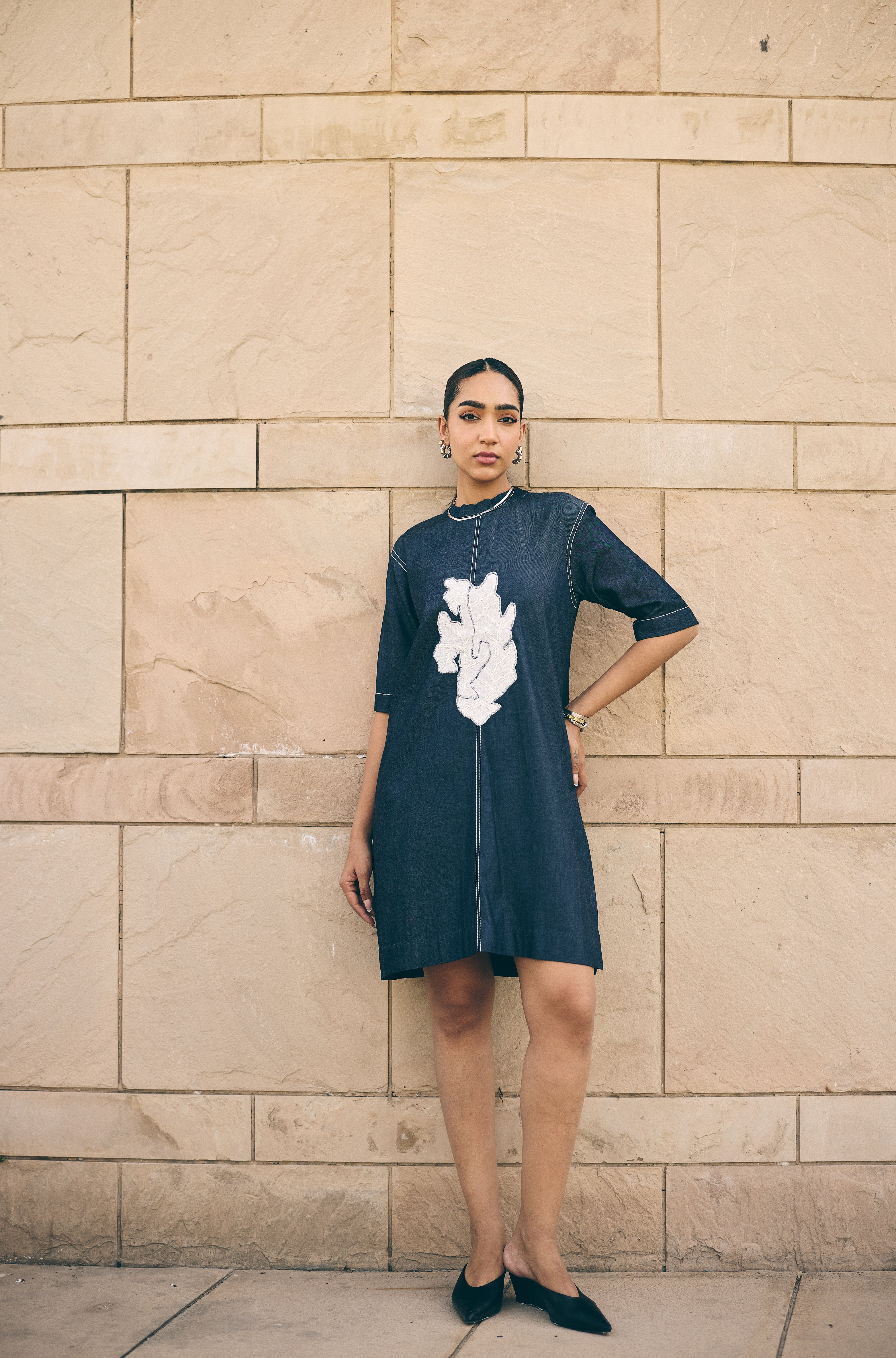 Denim White Hue Dress