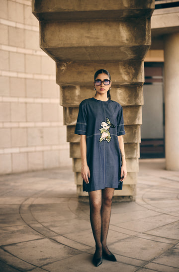 Denim Bird Nest Dress