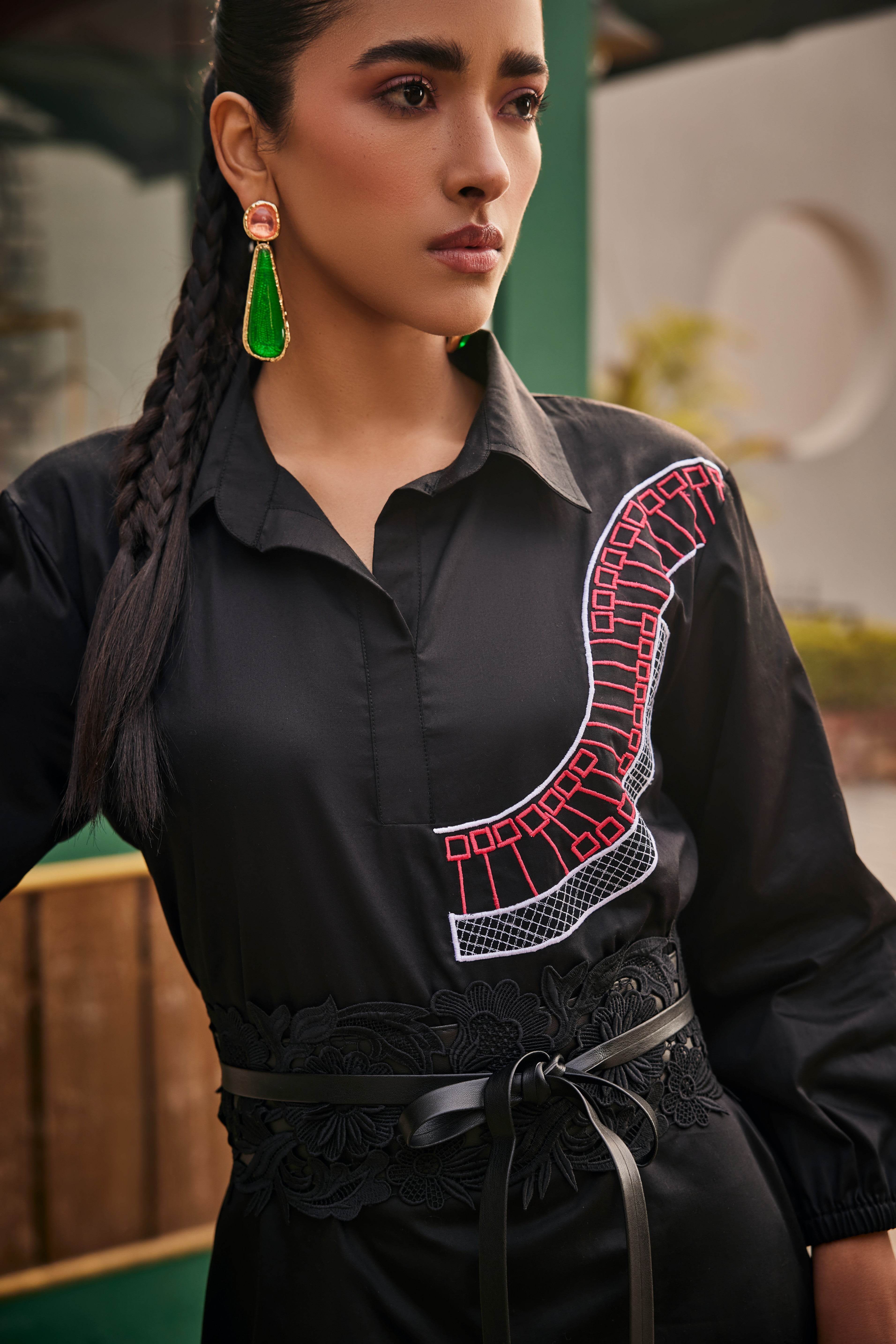 The Noir Spiral Dress - Puja Agarwal