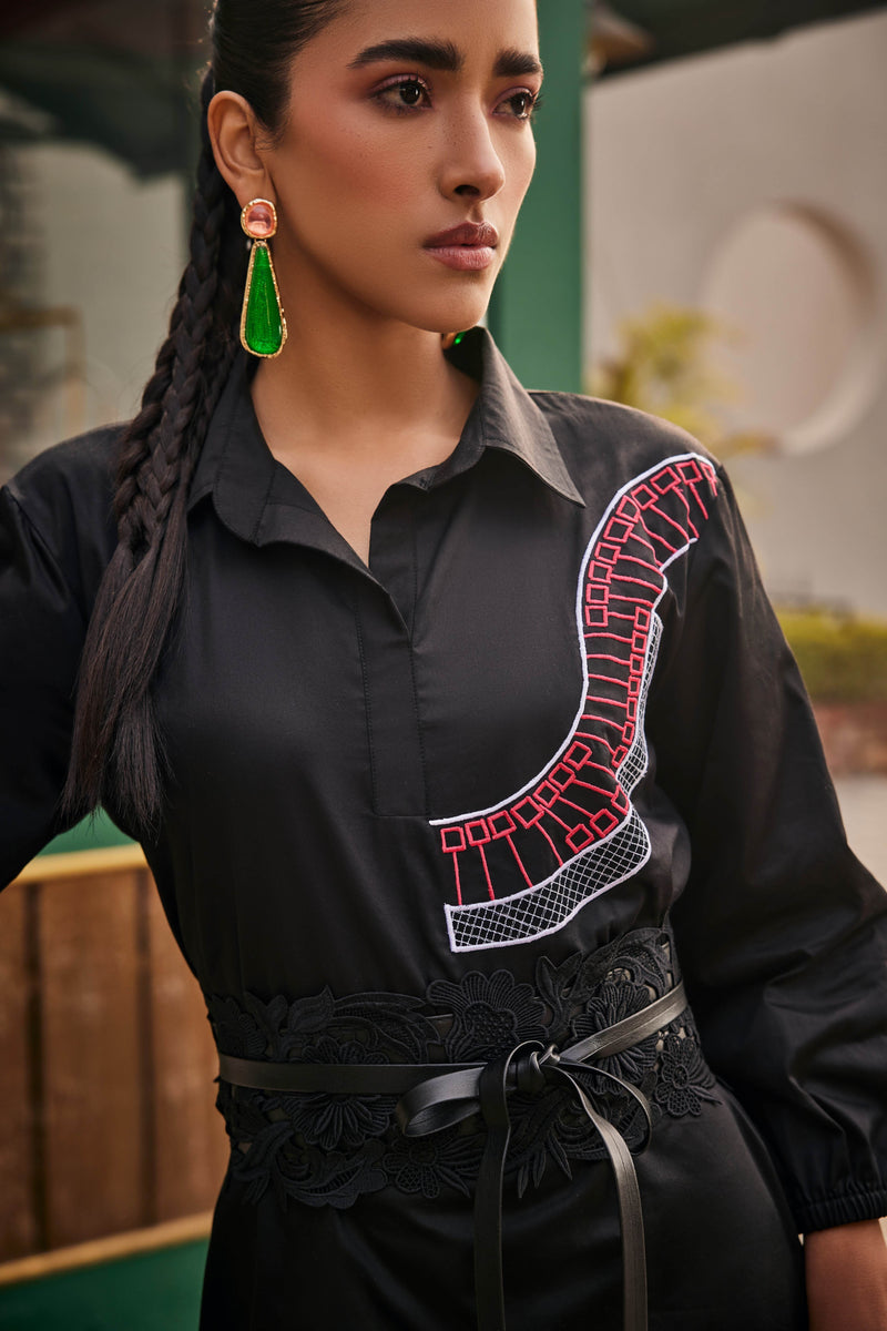 The Noir Spiral Dress - Puja Agarwal