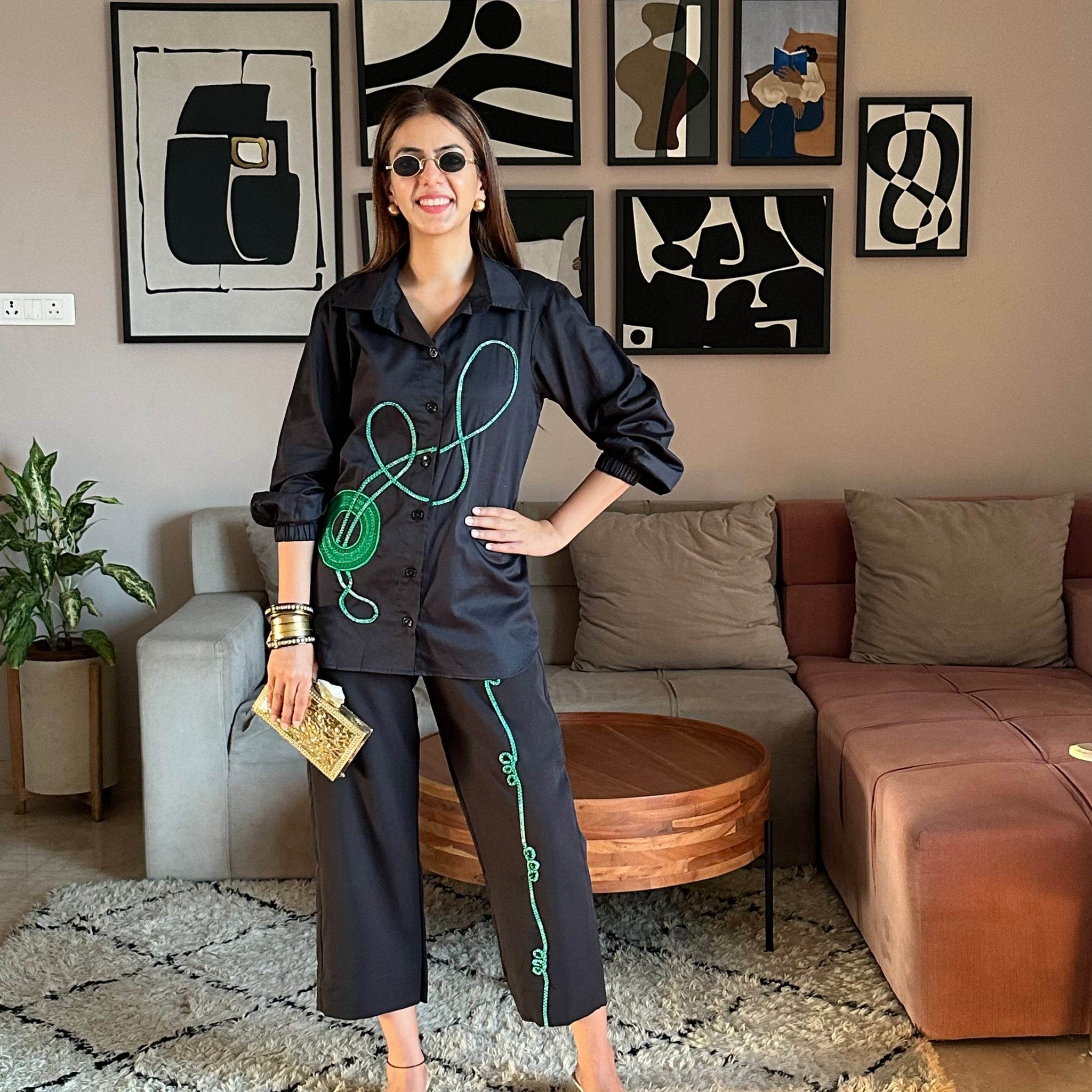 Neon Thread Theory Shirt - Co-ord Set - Puja Agarwal